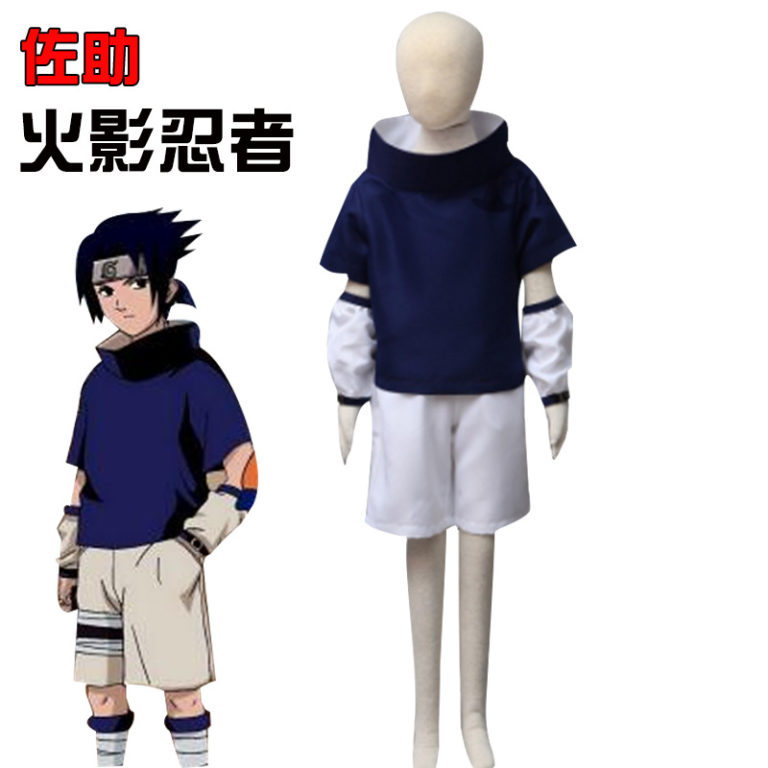 Uchiha Sasuke Costume Cosplay Comic Fans Kids Uniform
