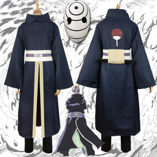 High Quality Full Set Tobi Obito Cosplay Costume With Wig And Helmet And Shoes