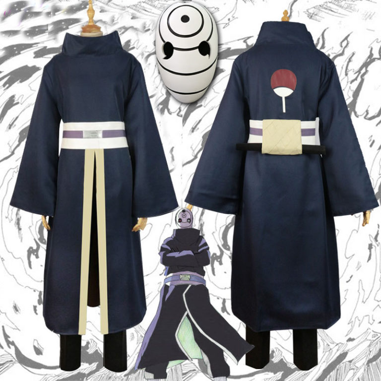 High Quality Full Set Tobi Obito Cosplay Costume With Wig And Helmet And Shoes