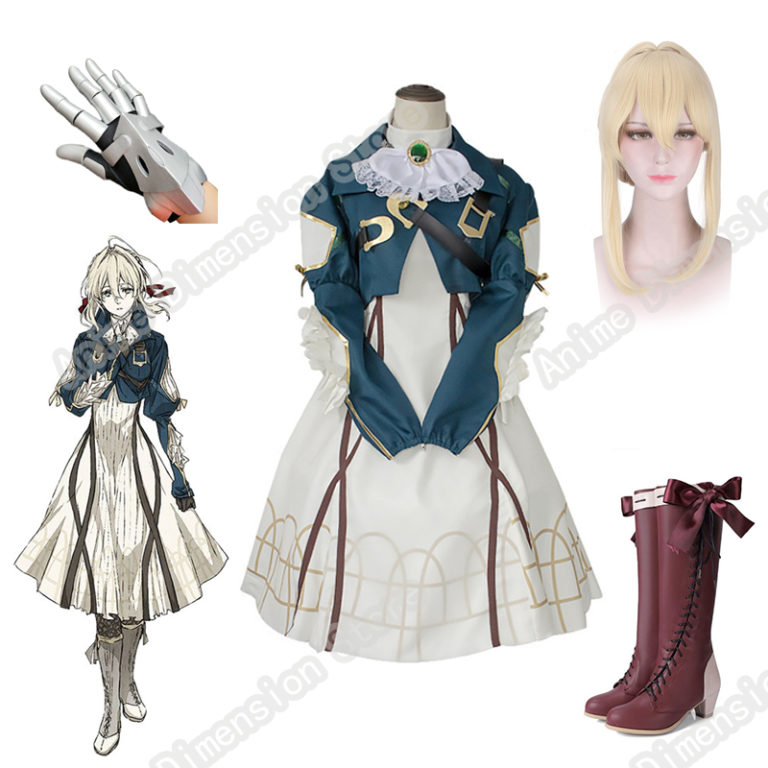 Anime Violet Evergarden Cosplay Costumes For Women High Quality Princess Maid Dress Cosplay Costume With Wig And Shoes