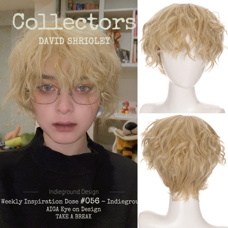 Synthetic Short Curly Wigs From AILIADE for Men Boys Girls Blonde Blue Dark Green Hair Heat Resistant Daily Party Anime Cosplay Wig - Image 3