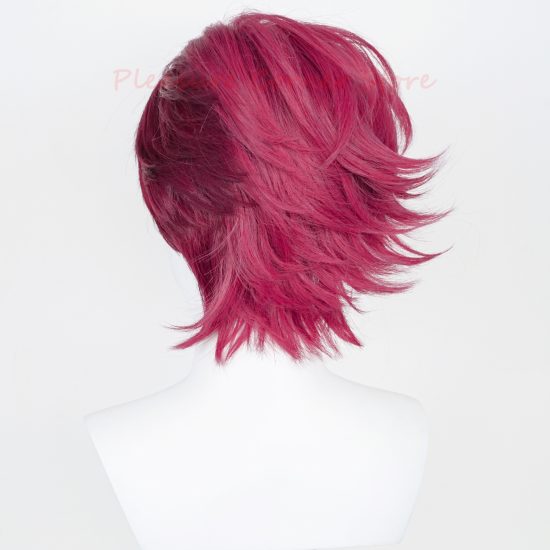 Game LOL Arcane Cosplay Wig Deep Rose 30cm Short Heat Resistant Synthetic - Image 3