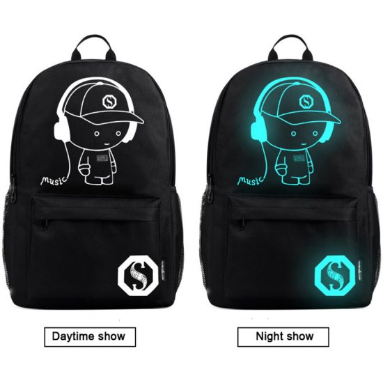 Unisex USB Charge Luminous School Bag For Teenagers Backpack lighting in the dark Student For Boys Girl Women - Image 3