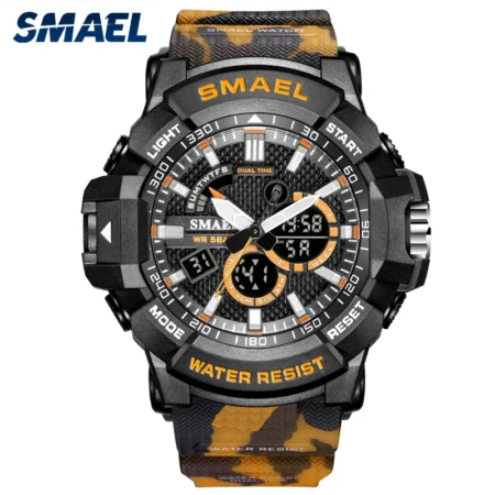 Military Watches Waterproof Sport Watch Camouflage Stopwacth LED Alarm Clock