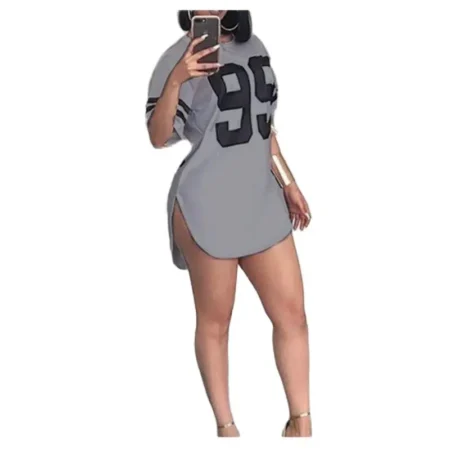 T-shirt Oversized Women Tops Long Split Sports Casual Tops