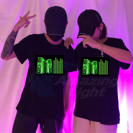 Sound Active Equalizer El T shirt Flashing music activated
