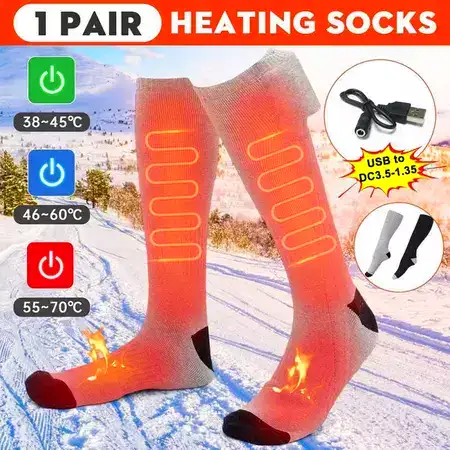 Electric Heated Socks Usb Rechargeable Anti-cold Winter Sport Socks