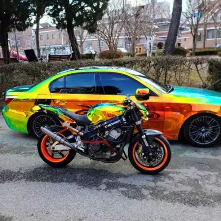 Holographic Rainbow Chrome Car Sticker Laser Plating Car Body Wrap Film DIY Car Styling