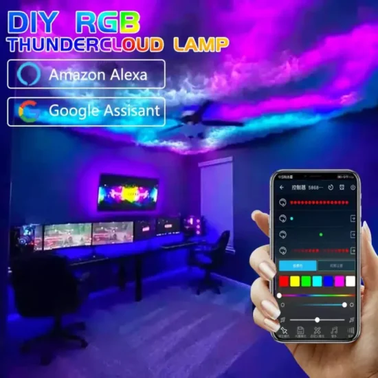 Thunder Cloud Light Led Smart For Bedroom E-sports Room Decor Rgb Lightning Cloud Light Diy Atmosphere Night Lamp