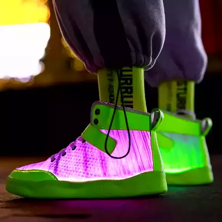 Fiber Optic Shoes big boys girls and adult USB Rechargeable Glowing Sneakers for Party Street