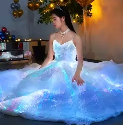 Fiber Dress lighting Long Skirt For Wedding Party Glow In The Dark