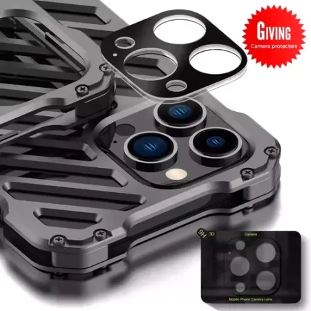 Metal Armor Protection Phone Case For iPhone Heavy Duty Hollow Metal Protective Cover