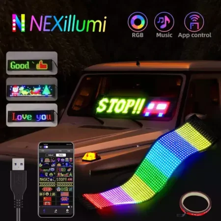 LED Signs Matrix For Car Bluetooth App Control To Send Message For Car Behind You USB