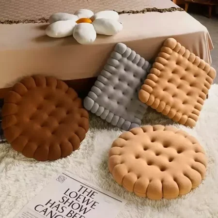 Biscuit Shape Plush Cushion Soft Creative Pillow Chair Car Seat Pad Decorative Back Cushion Sofa