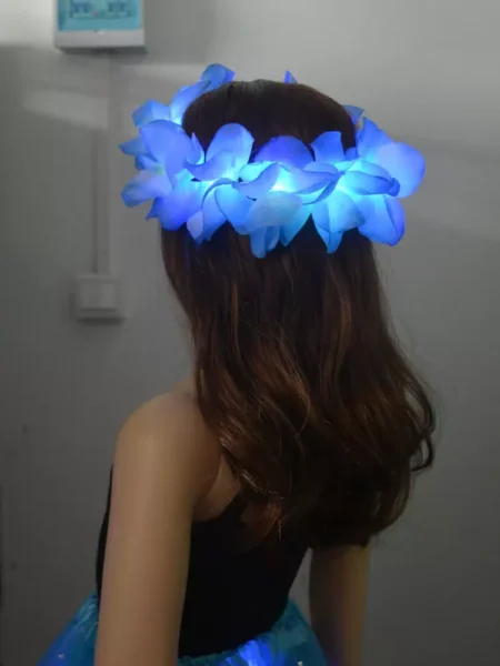 Hawaii Lei Headband Glow Light Flower Crown Wreath Birthday Wedding Party Luminous Festival Costume