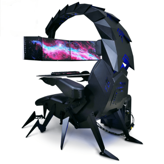 Scorpion PC Gaming Chair Ergonomic SK Cockpit Recliner Esport Coolest Chair RGB LED Support 3-Monitors