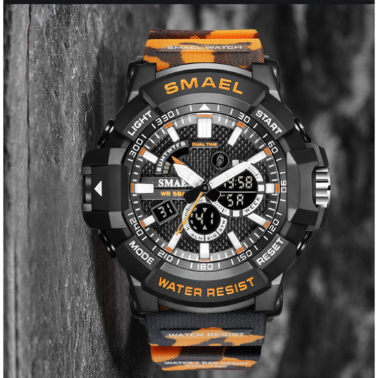Military Watches Waterproof Sport Watch Camouflage Stopwacth LED Alarm Clock